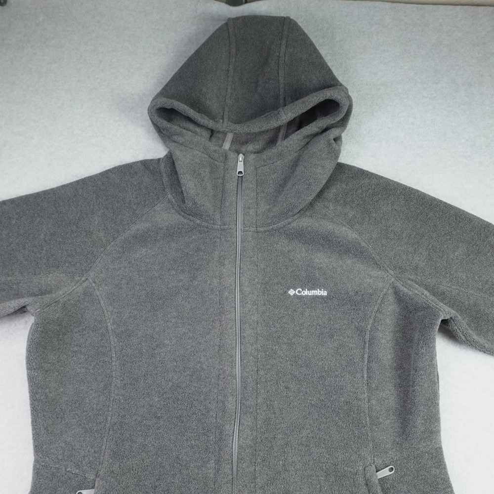 Columbia Jacket Womens XL Gray Outdoor Full Zip Hoodie Fleece - Picture 2 of 14